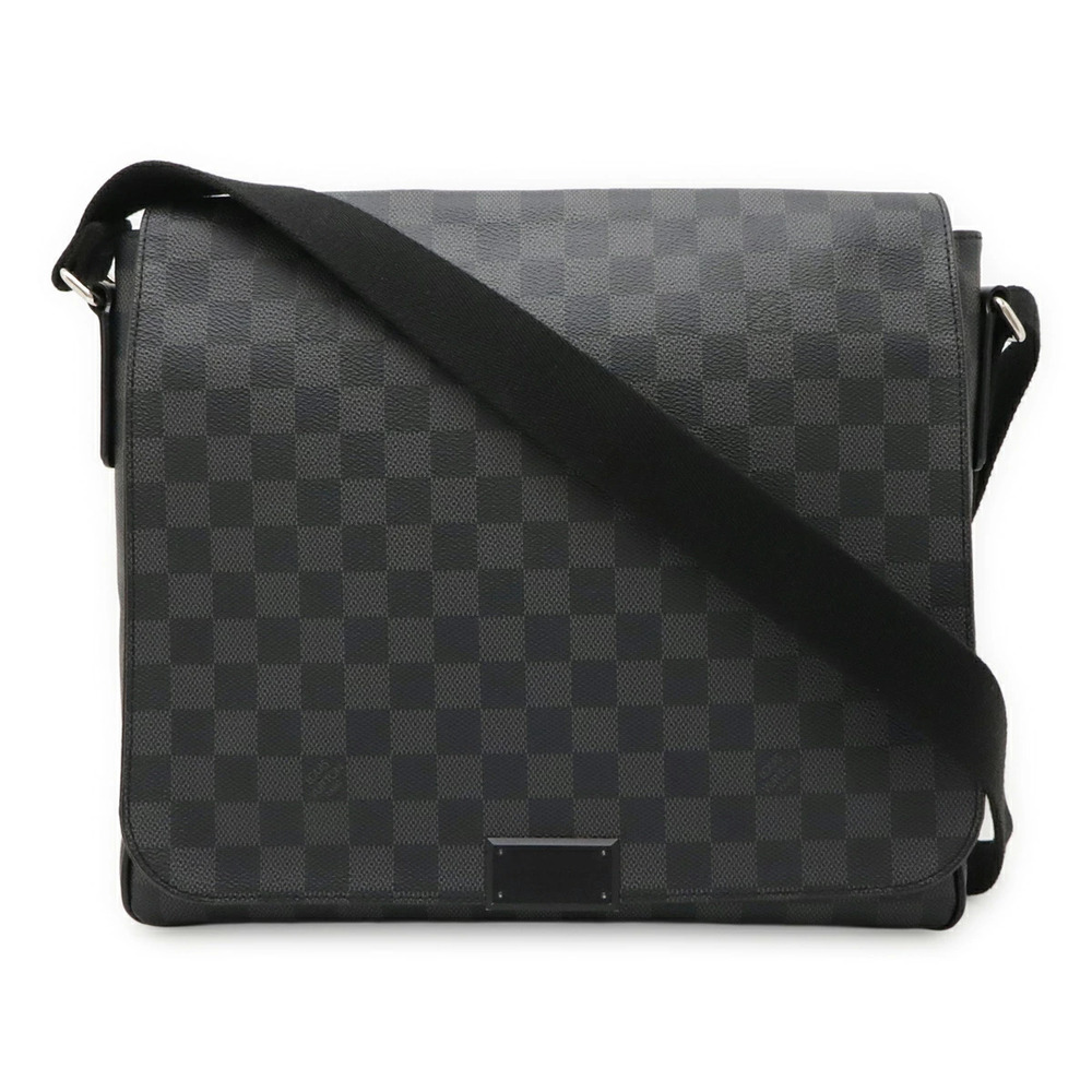 LOUIS VUITTON Damier Graphite Black District Messenger Crossbody